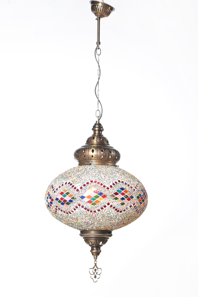 Size 6 Antique Mosaic Hanging Lamp
